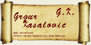 Grgur Kasalović vizit kartica